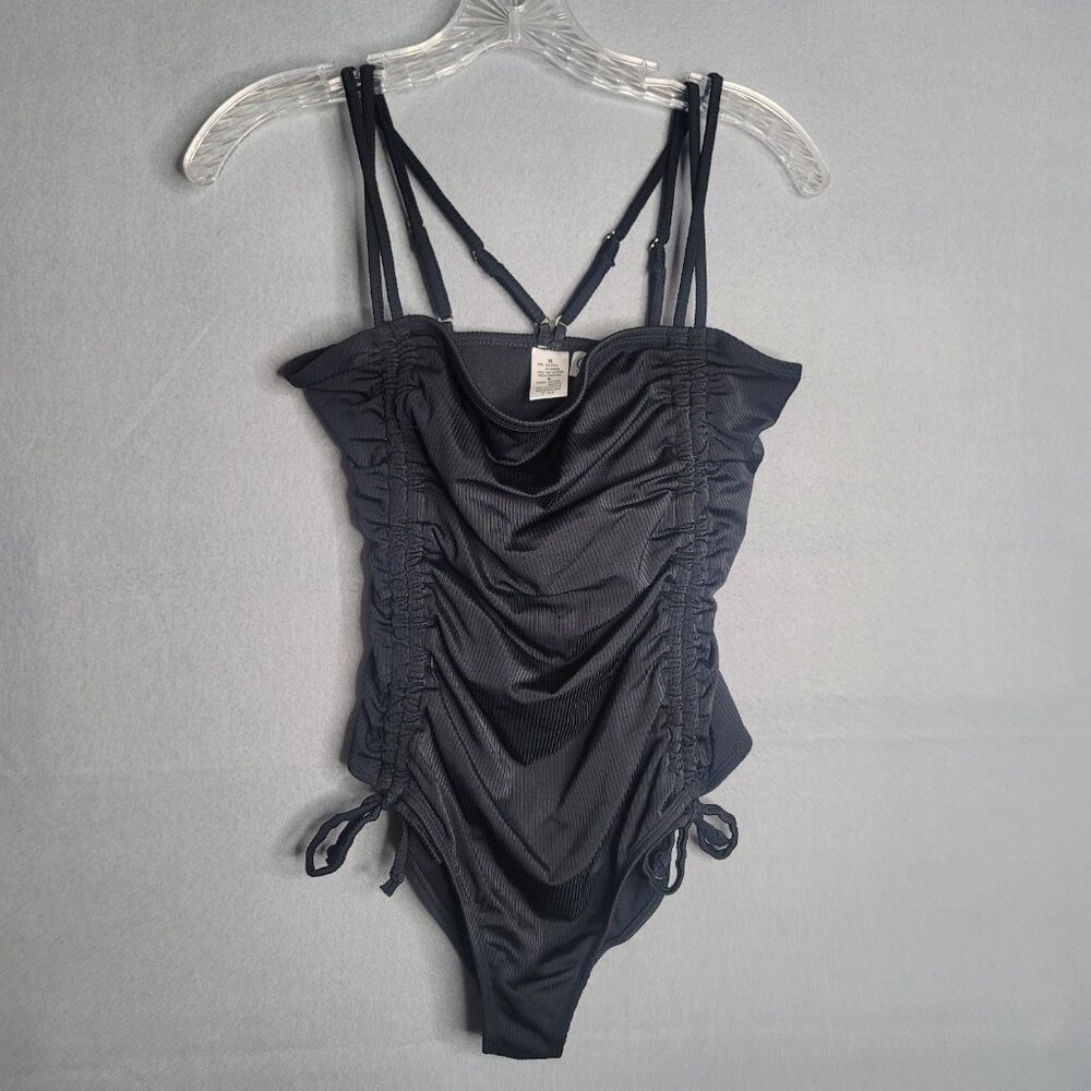 California Waves Ribbed Cross Back Side Lace One Piece Size XLarge New w Tags